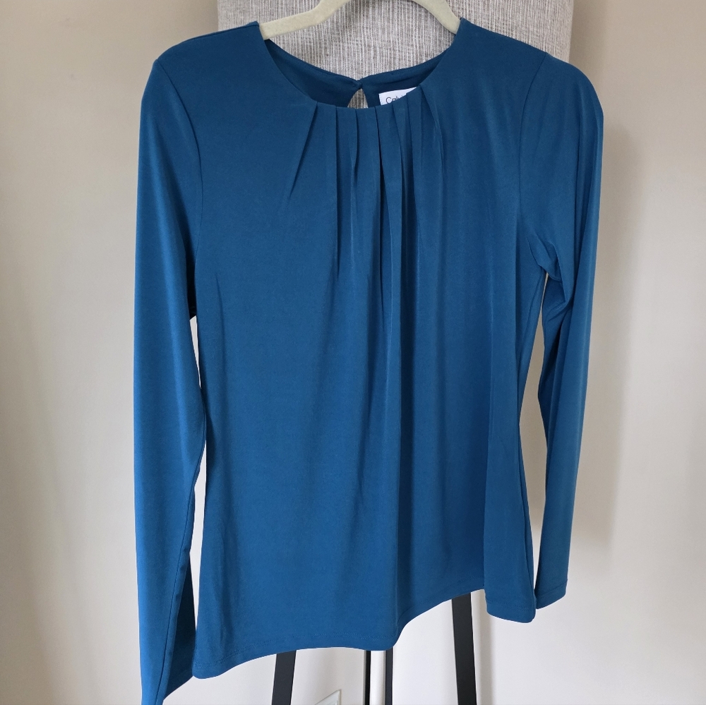 CK Suit Collection Pleated Neck Top